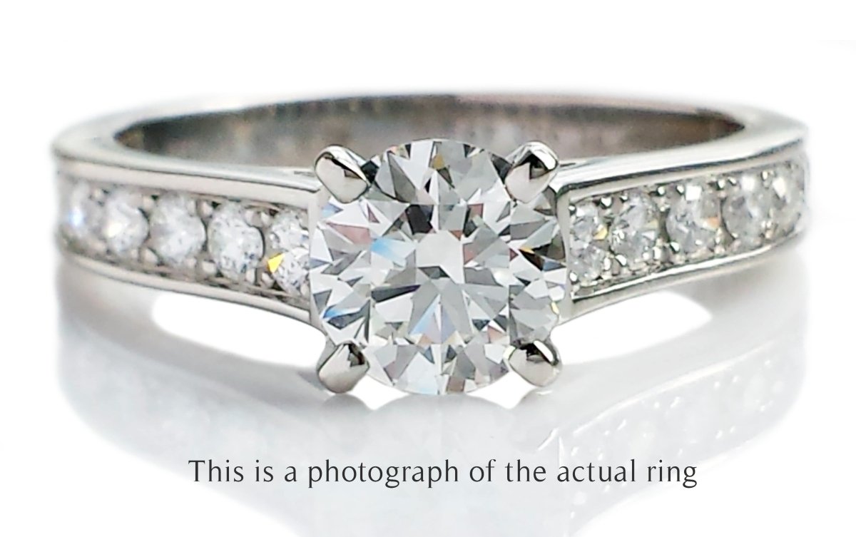 Cartier 0.70ct H/VVS1 1895 Diamond Engagement Ring Side Stones - Bloomsbury Manor Ltd