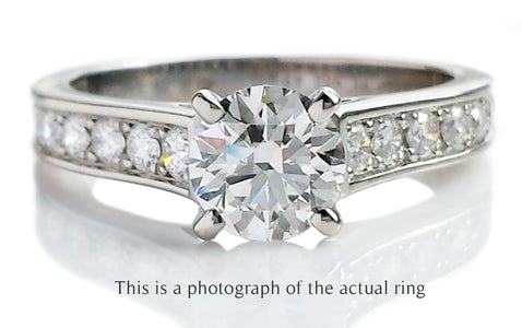 Cartier 0.70ct H/VVS1 1895 Diamond Engagement Ring Side Stones - Bloomsbury Manor Ltd