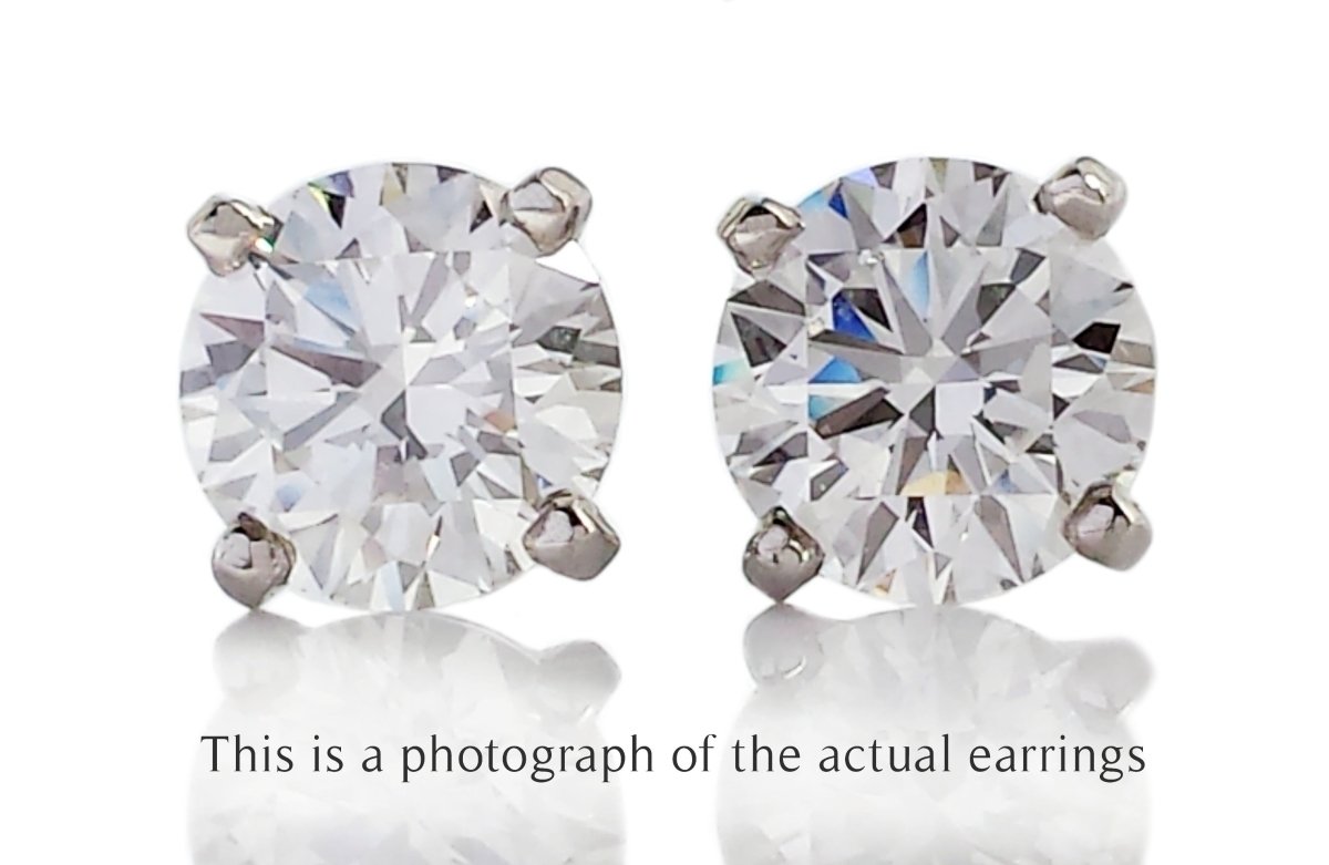Cartier 1.51tcw G/VS1 Diamond Stud Earrings - Bloomsbury Manor Ltd