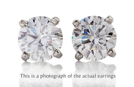 Cartier 1.51tcw G/VS1 Diamond Stud Earrings - Bloomsbury Manor Ltd
