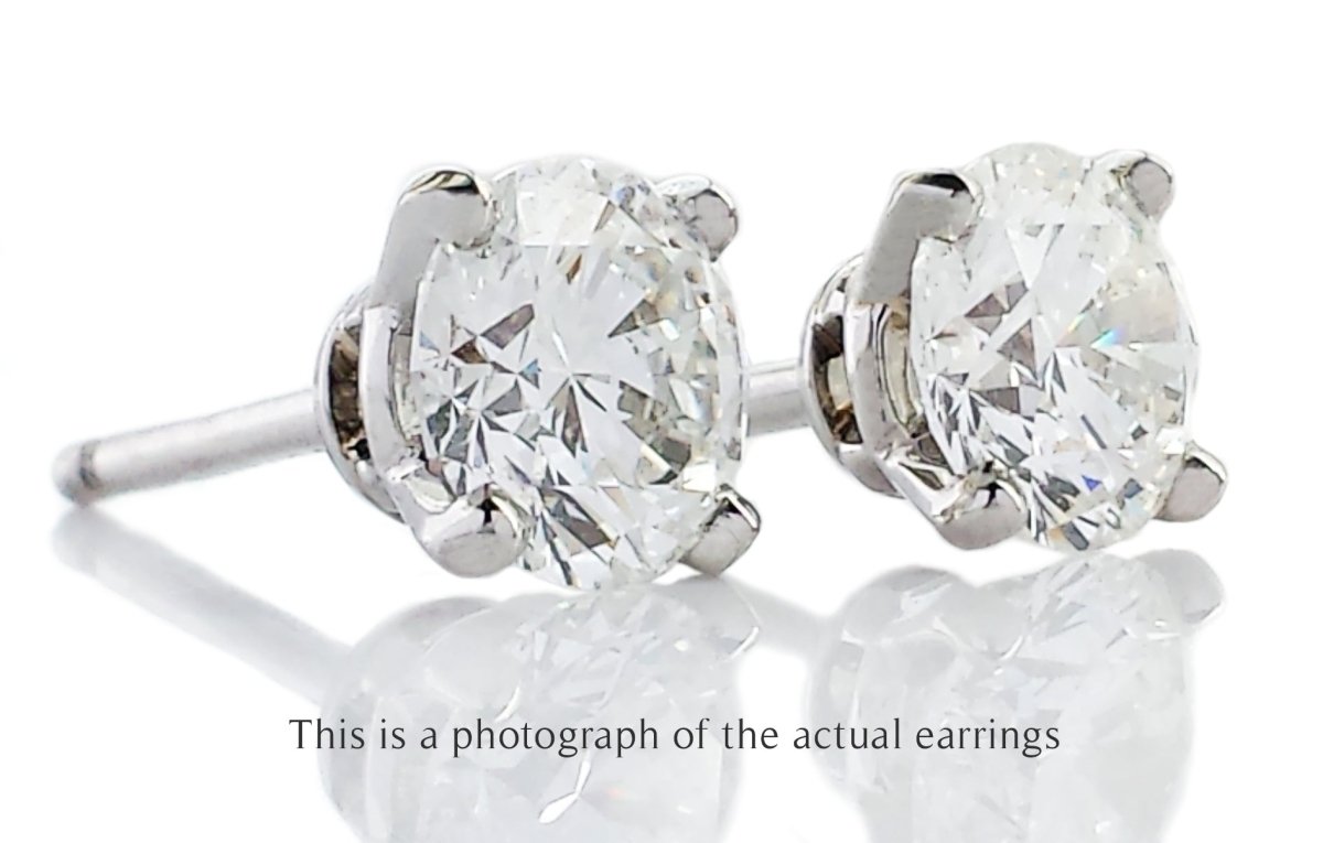 Cartier 1.51tcw G/VS1 Diamond Stud Earrings - Bloomsbury Manor Ltd