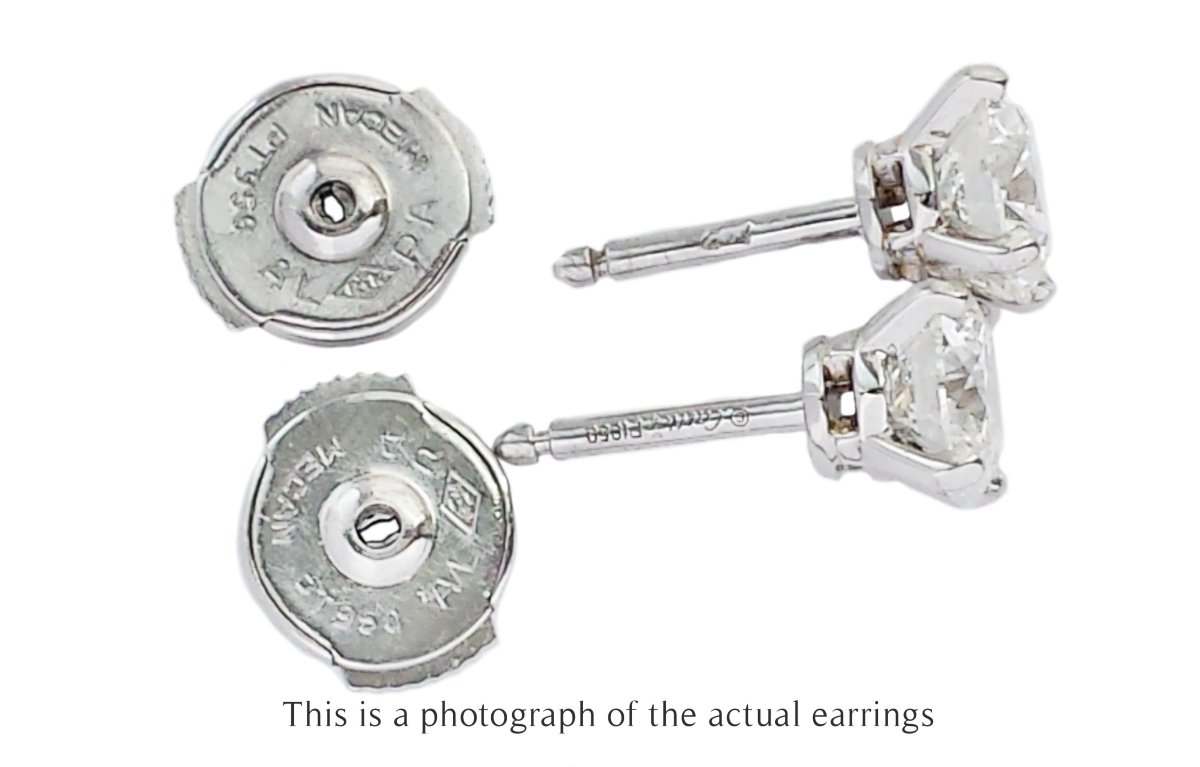 Cartier 1.51tcw G/VS1 Diamond Stud Earrings - Bloomsbury Manor Ltd