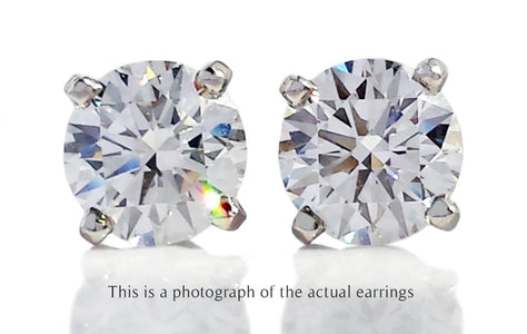 Cartier 1.51tcw G/VS1 Diamond Stud Earrings - Bloomsbury Manor Ltd