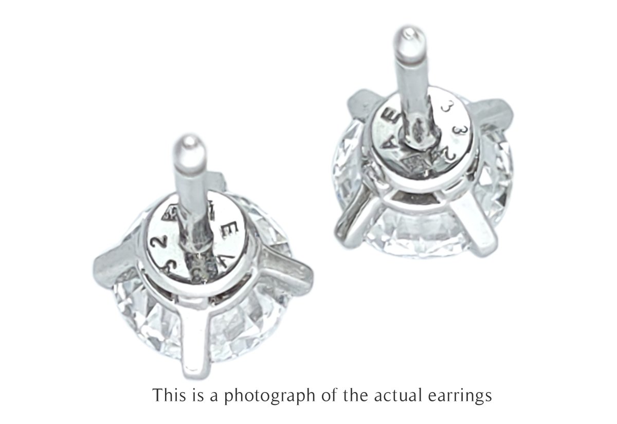 Cartier 1.51tcw G/VS1 Round Brilliant Cut Diamond Stud Earrings - Bloomsbury Manor Ltd