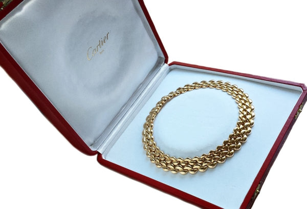 Cartier 1990s Syla Demi-Lune 4-Row 18k Gold Choker Necklace