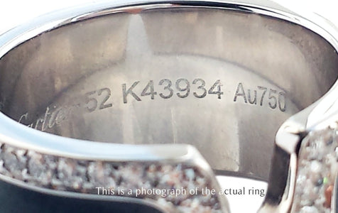 Cartier C de Onyx Diamond 18k White Gold Ring - Bloomsbury Manor Ltd