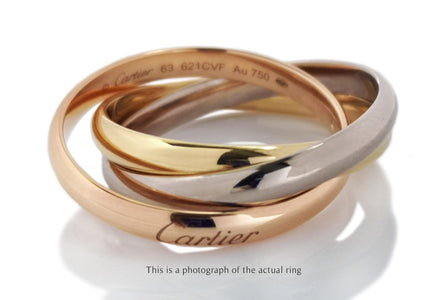 Cartier Classic Trinity 18k 3 Gold Ring SZ 63 RRP £2030 Cert Boxes & Receipt - Bloomsbury Manor Ltd