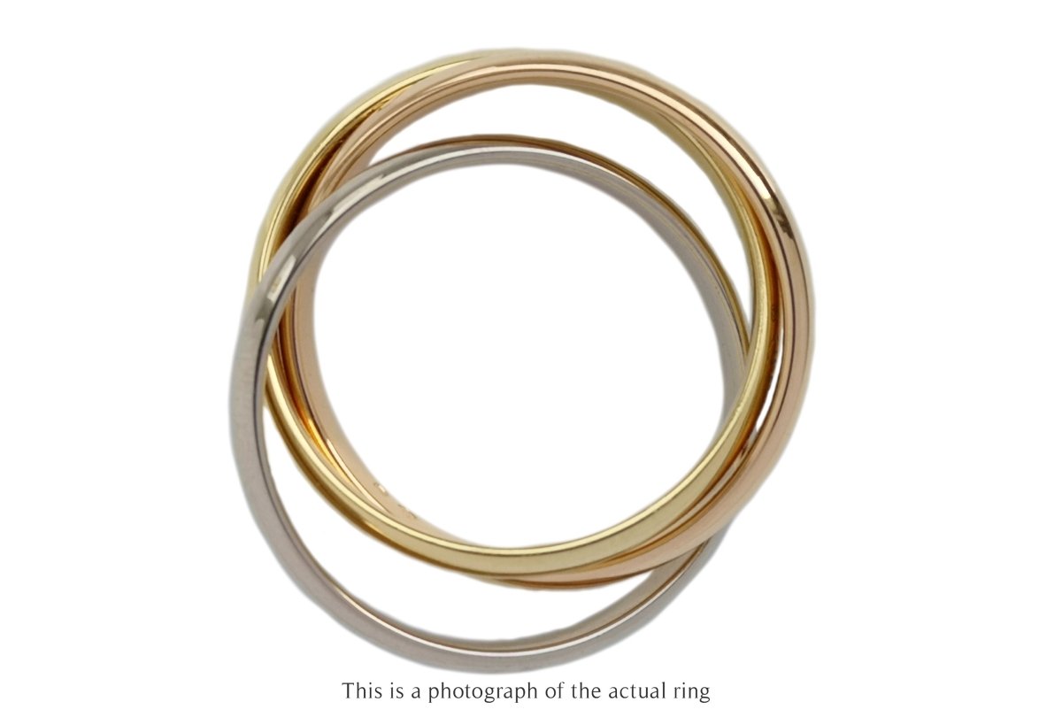 Cartier Classic Trinity 18k 3 Gold Ring SZ 63 RRP £2030 Cert Boxes & Receipt - Bloomsbury Manor Ltd