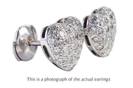 Cartier Heart Pave Diamond Earrings - Bloomsbury Manor Ltd