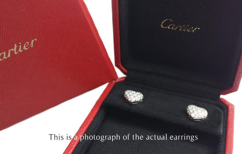 Cartier Heart Pave Diamond Earrings - Bloomsbury Manor Ltd