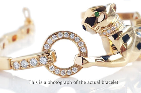 Cartier Panthere 18k Gold Lacquer DiamondTsavorite Bracelet - Bloomsbury Manor Ltd