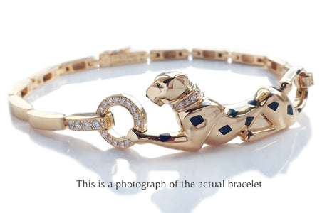 Cartier Panthere 18k Gold Lacquer DiamondTsavorite Bracelet - Bloomsbury Manor Ltd