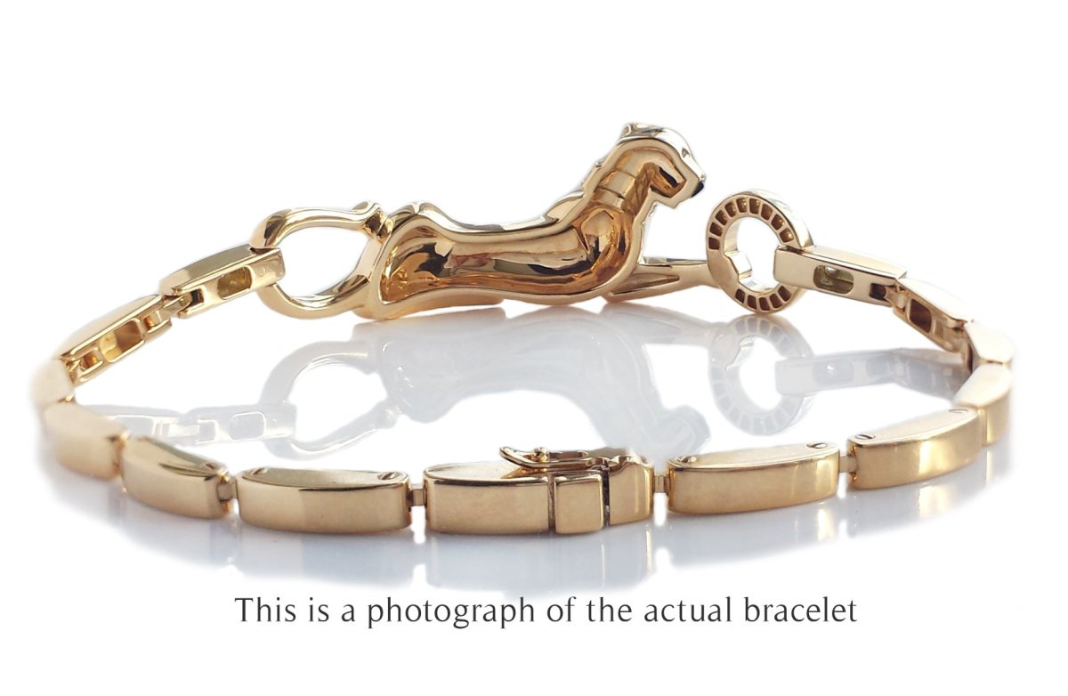 Cartier Panthere 18k Gold Lacquer DiamondTsavorite Bracelet - Bloomsbury Manor Ltd