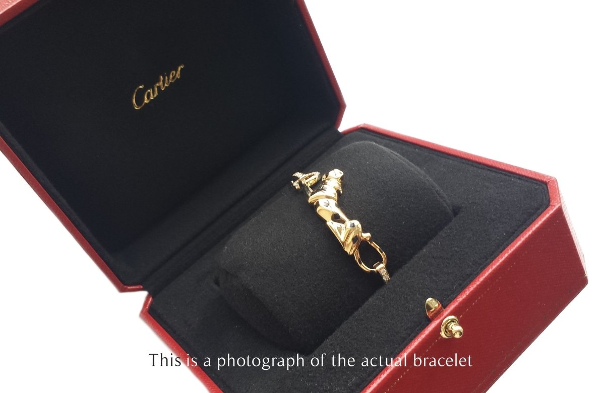 Cartier Panthere 18k Gold Lacquer DiamondTsavorite Bracelet - Bloomsbury Manor Ltd