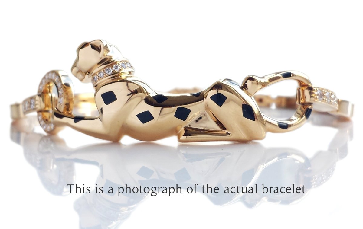 Cartier Panthere 18k Gold Lacquer DiamondTsavorite Bracelet - Bloomsbury Manor Ltd