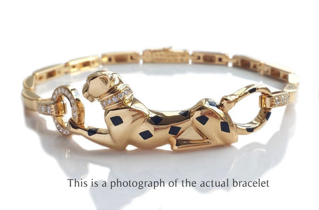 Cartier Panthere 18k Gold Lacquer DiamondTsavorite Bracelet - Bloomsbury Manor Ltd