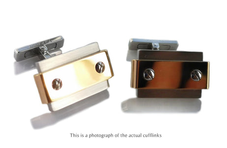 Cartier Santos Steel & Gold Cufflinks - Bloomsbury Manor Ltd