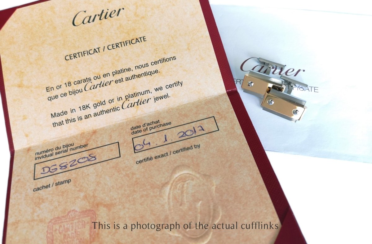 Cartier Santos Steel & Gold Cufflinks - Bloomsbury Manor Ltd