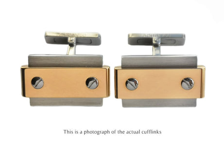 Cartier Santos Steel & Gold Cufflinks - Bloomsbury Manor Ltd