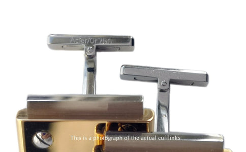 Cartier Santos Steel & Gold Cufflinks - Bloomsbury Manor Ltd