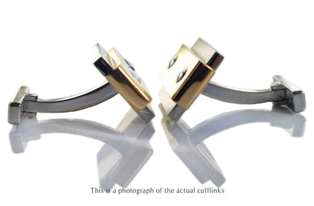 Cartier Santos Steel & Gold Cufflinks - Bloomsbury Manor Ltd