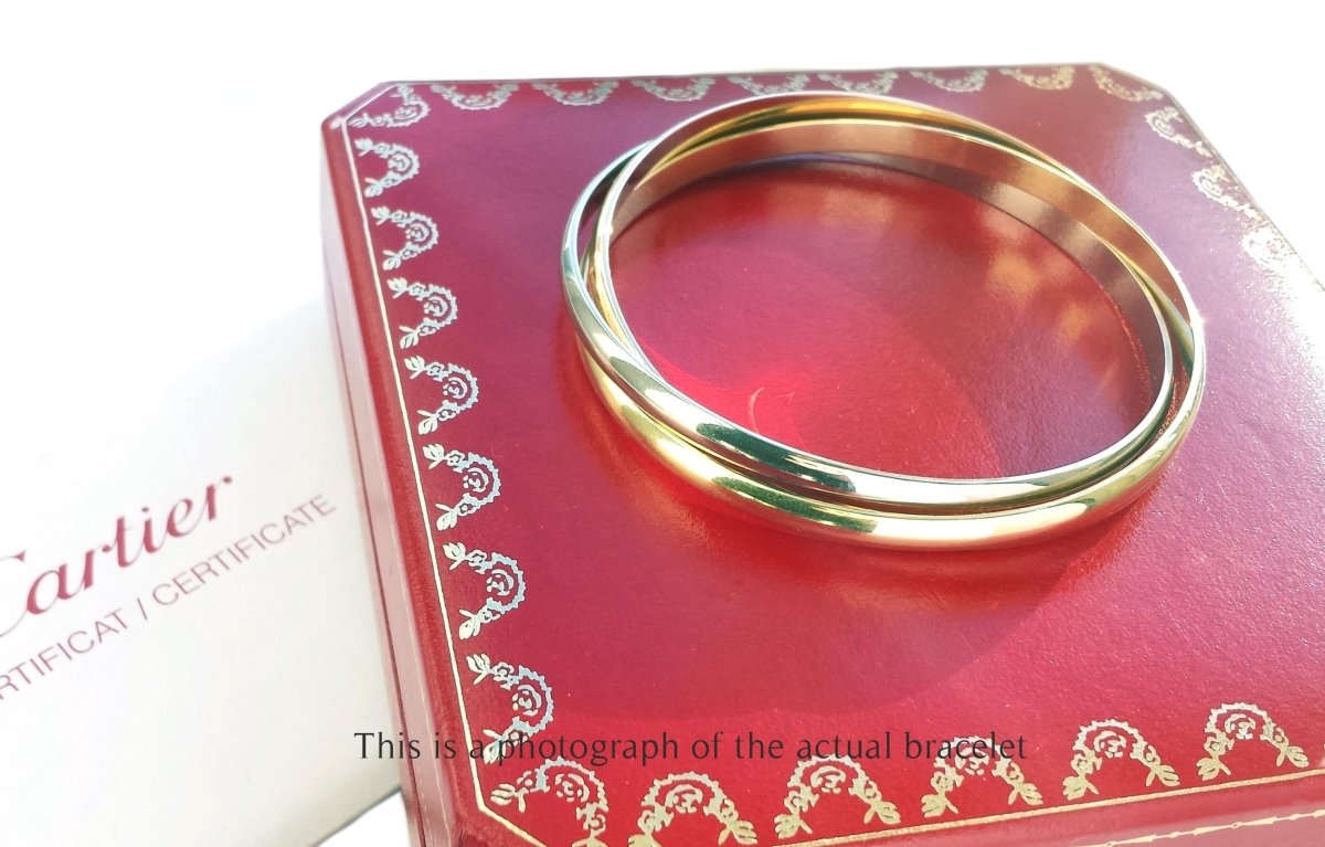 Cartier Trinity 18k Gold Classic Bracelet Bangle Cert + Box - Bloomsbury Manor Ltd