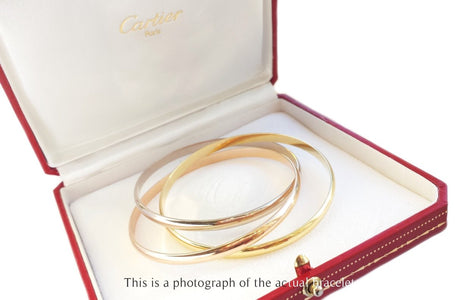 Cartier Trinity 18k Gold Classic Bracelet Bangle Cert + Box - Bloomsbury Manor Ltd