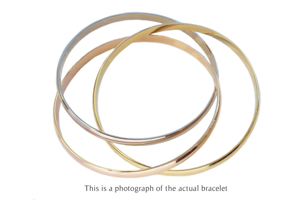 Cartier Trinity 18k Gold Classic Bracelet Bangle Cert + Box - Bloomsbury Manor Ltd
