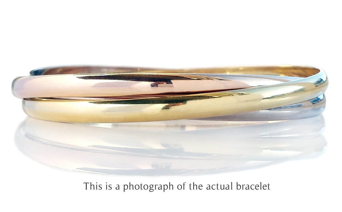 Cartier Trinity 18k Gold Classic Bracelet Bangle Cert + Box - Bloomsbury Manor Ltd