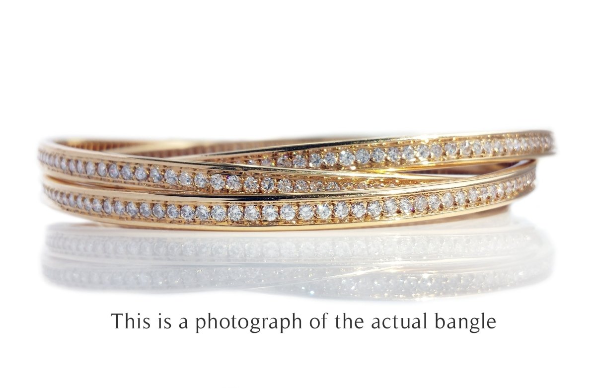 Cartier Vintage Trinity Diamond 18k Gold Bracelet - Bloomsbury Manor Ltd