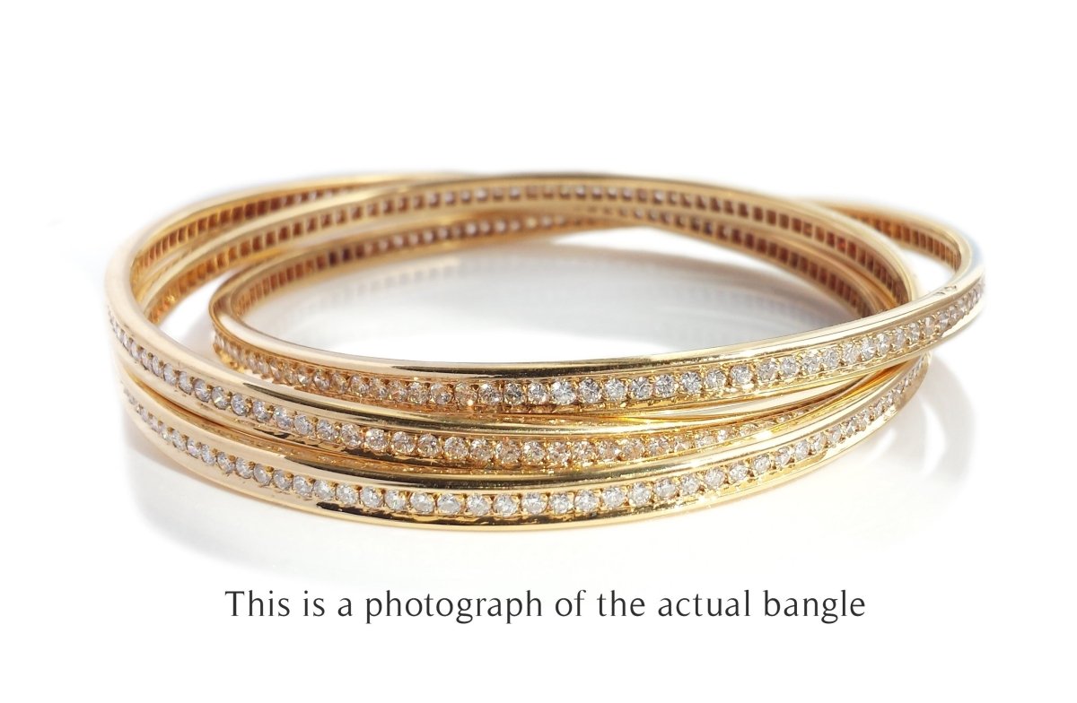 Cartier Vintage Trinity Diamond 18k Gold Bracelet - Bloomsbury Manor Ltd