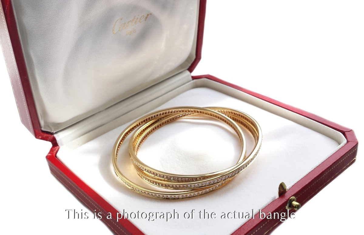 Cartier Vintage Trinity Diamond 18k Gold Bracelet - Bloomsbury Manor Ltd