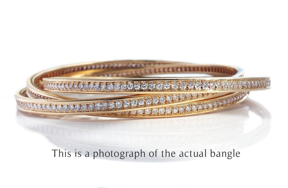 Cartier Vintage Trinity Diamond 18k Gold Bracelet - Bloomsbury Manor Ltd