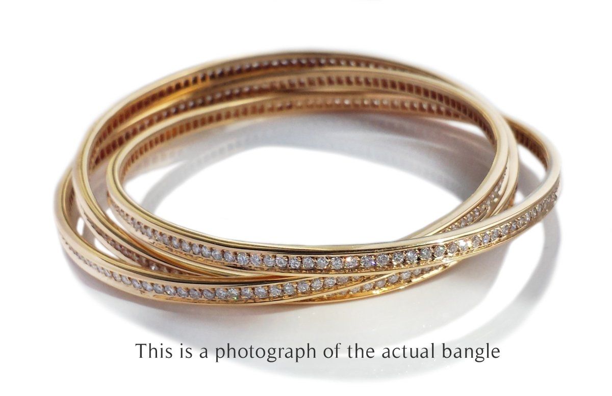 Cartier Vintage Trinity Diamond 18k Gold Bracelet - Bloomsbury Manor Ltd