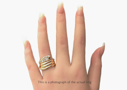 Edwardian 18k Gold Coiled Snake Ring with Old Cut Diamonds - Bloomsbury Manor Ltd