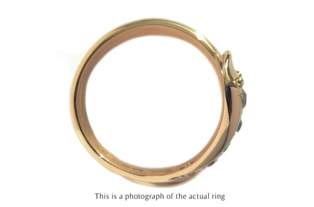 Edwardian 18k Gold Coiled Snake Ring with Old Cut Diamonds - Bloomsbury Manor Ltd