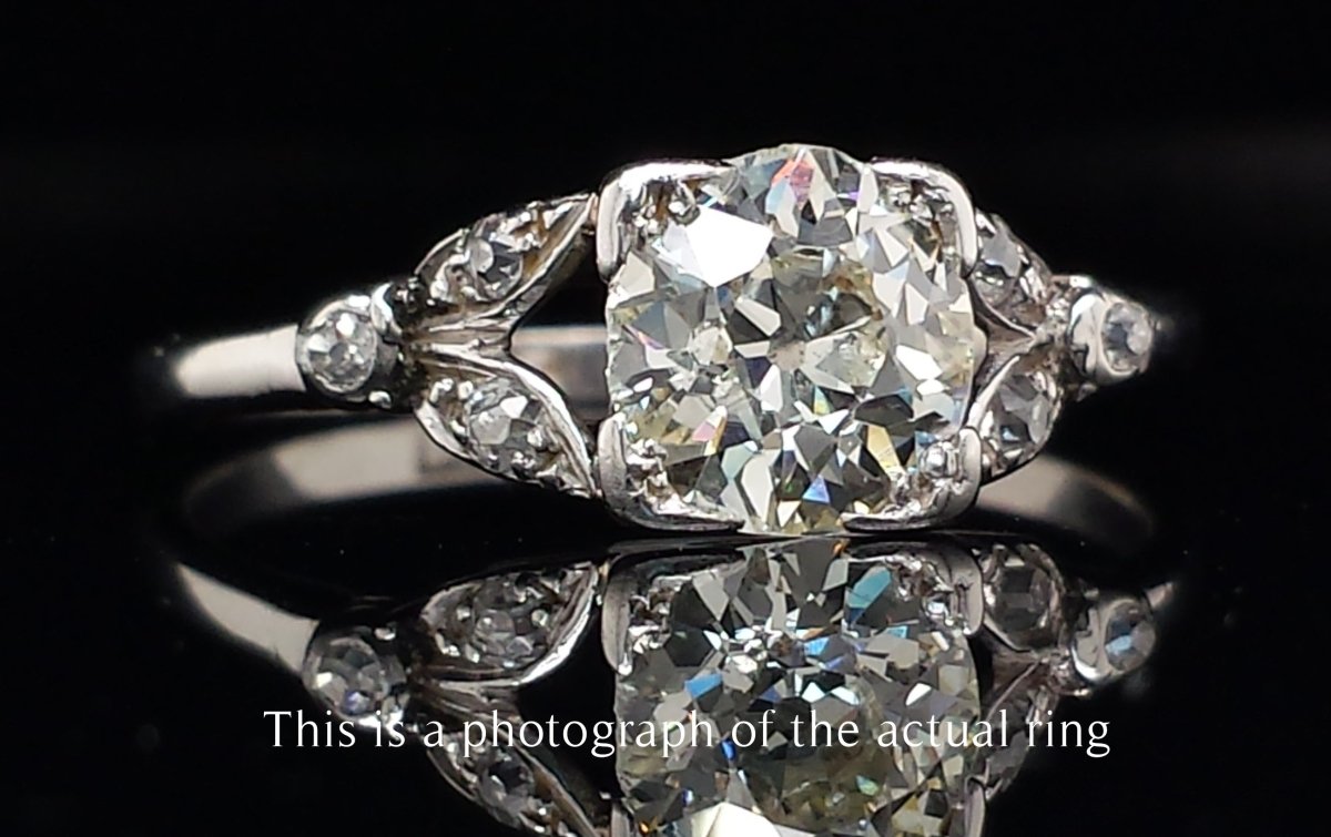 Mid-Century 1.00ct J/VS2 Old European Cut Diamond Engagement Ring - Bloomsbury Manor Ltd