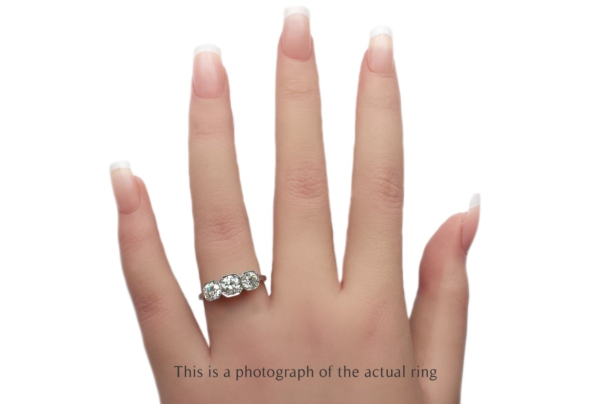 Mid Century 1.35tcw Old European Cut Diamond Engagement Ring - Bloomsbury Manor Ltd