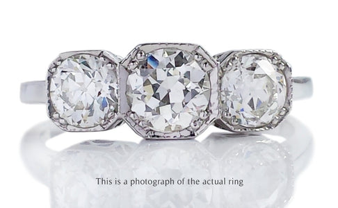 Mid Century 1.35tcw Old European Cut Diamond Engagement Ring - Bloomsbury Manor Ltd