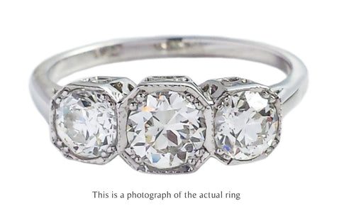 Mid Century 1.35tcw Old European Cut Diamond Engagement Ring - Bloomsbury Manor Ltd