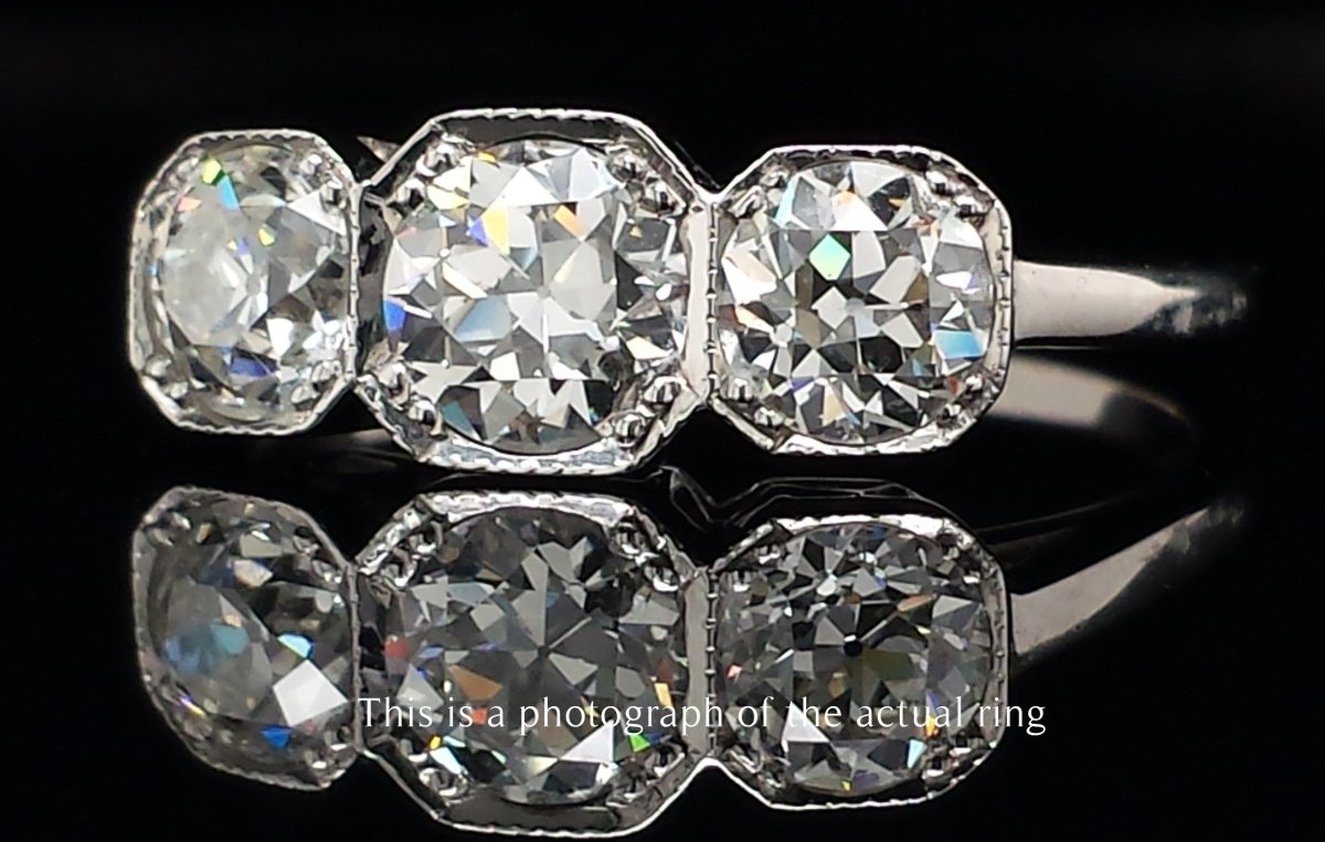 Mid Century 1.35tcw Old European Cut Diamond Engagement Ring - Bloomsbury Manor Ltd