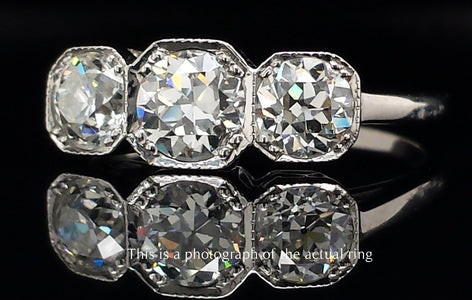 Mid Century 1.35tcw Old European Cut Diamond Engagement Ring - Bloomsbury Manor Ltd