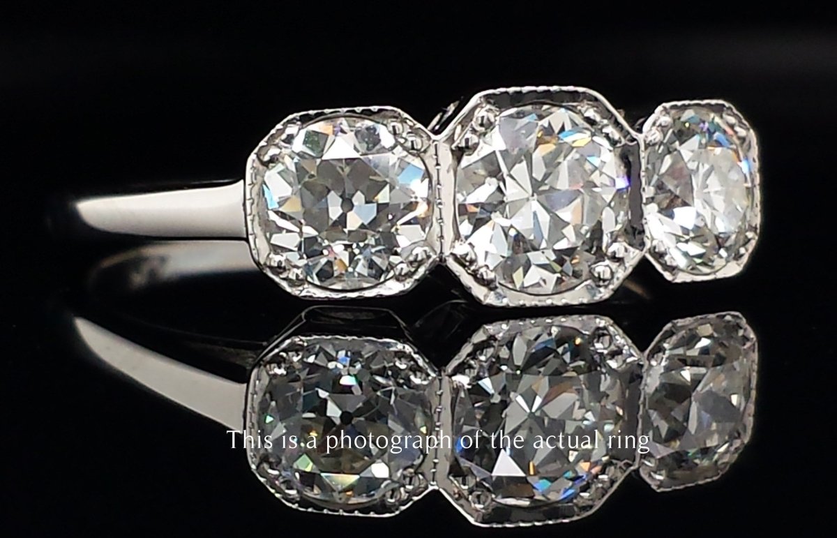 Mid Century 1.35tcw Old European Cut Diamond Engagement Ring - Bloomsbury Manor Ltd