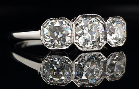 Mid Century 1.35tcw Old European Cut Diamond Engagement Ring - Bloomsbury Manor Ltd