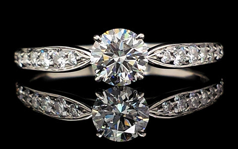 Tiffany & Co 0.56tcw Harmony D/VS1 Round Brilliant Diamond Engagement Ring