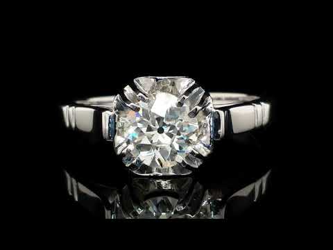 Antique 1920s French 0.92ct H/SI2 Old European Cut Diamond Engagement Ring video