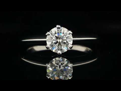 Video of Tiffany & Co. 0.77ct E/VS1 Triple XXX Round Brilliant Cut Diamond Engagement Ring