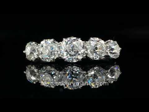 Antique Edwardian 5-Stone Old European Cut Diamond Engagement Ring video