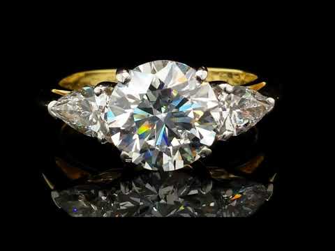 Tiffany & Co. 2.75tcw F/VS1 Three Stone Diamond Engagement Ring with Pear-shaped side stones video