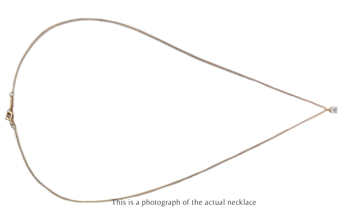 Tiffany & Co 0.12ct Round Brilliant Diamond 18k Rose Gold Pendant - Bloomsbury Manor Ltd